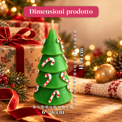 Kerstboomkaars 14 cm, geurloos, van paraffine, assorti decoratie
