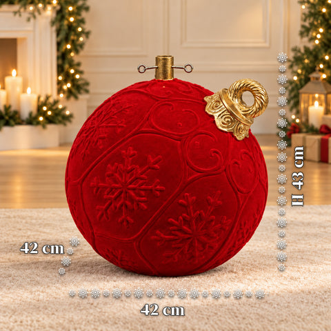 Voet voor kerstboom in de vorm van een rode bal Ø42 cm met fluweeleffect