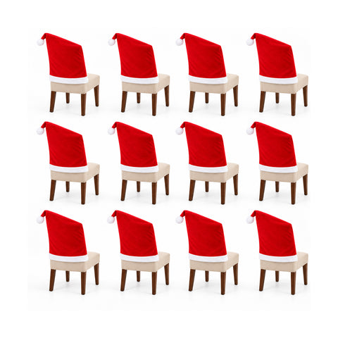 Kerststoelhoes in de vorm van een kerstmuts, 50x60 cm