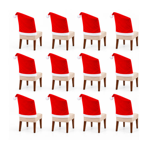 Kerststoelhoes in de vorm van een kerstmuts, 50x60 cm