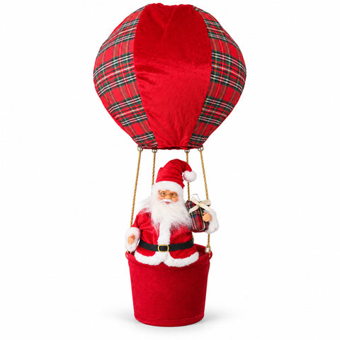 Kerstdecoratie voor binnen – Luchtballon met de kerstman en feestelijke details