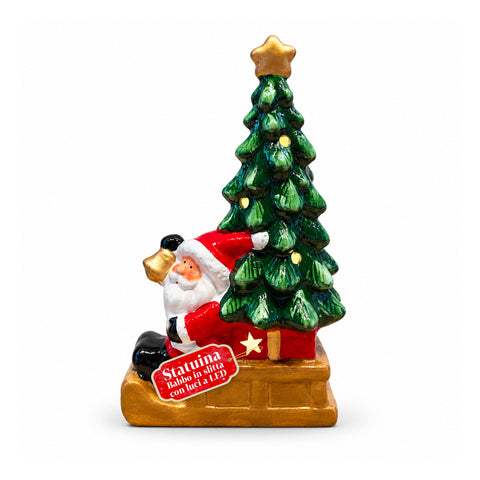 Lichtgevend keramieken kerstbeeldje van 26 cm met ledverlichting, 10 figuren