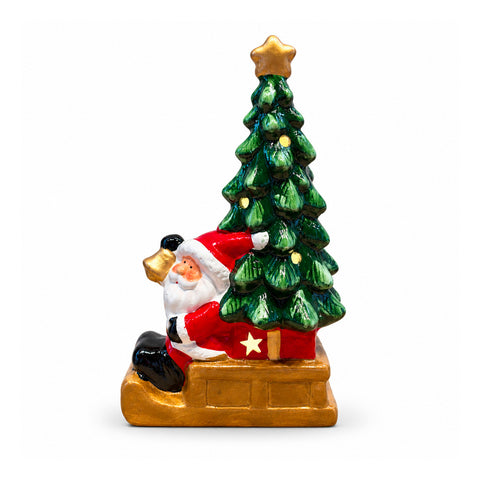 Lichtgevend keramieken kerstbeeldje van 26 cm met ledverlichting, 10 figuren