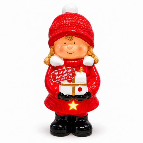 Lichtgevend keramieken kerstbeeldje van 26 cm met ledverlichting, 10 figuren