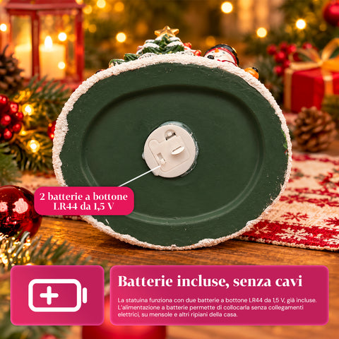Lichtgevend keramieken kerstbeeldje van 26 cm met ledverlichting, 10 figuren
