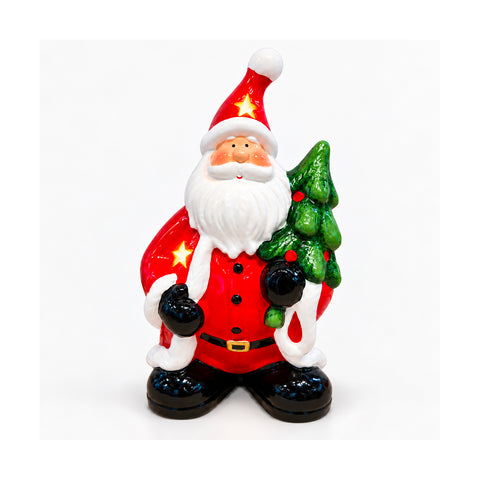 Lichtgevend keramieken kerstbeeldje van 26 cm met ledverlichting, 10 figuren