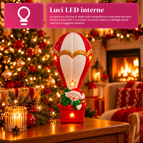 Lichtgevend keramieken kerstbeeldje van 26 cm met ledverlichting, 10 figuren