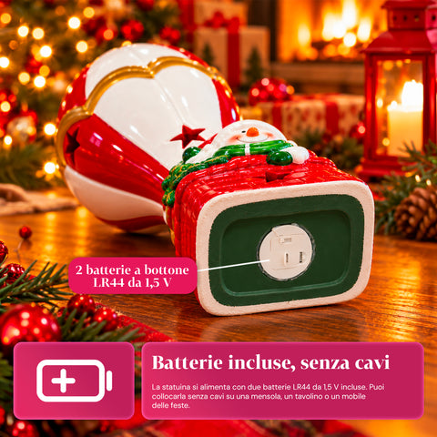 Lichtgevend keramieken kerstbeeldje van 26 cm met ledverlichting, 10 figuren
