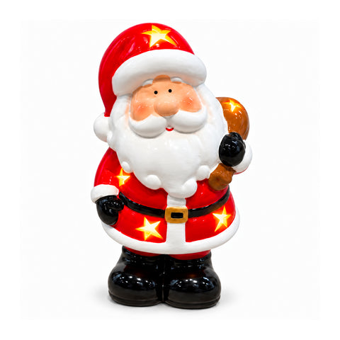 Lichtgevend keramieken kerstbeeldje van 26 cm met ledverlichting, 10 figuren