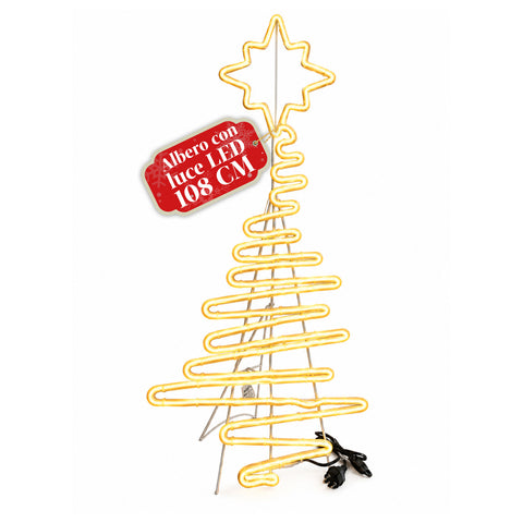 Lichtgevende neon-ledkerstboom 108 cm met ster, warmwit
