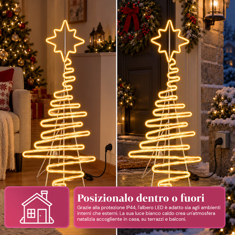 Lichtgevende neon-ledkerstboom 108 cm met ster, warmwit