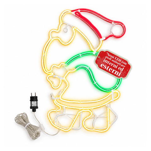 Lichtgevende neon-ledkerstman met bewegingseffect, 45x67,5 cm
