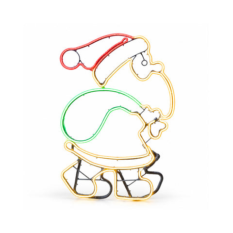 Lichtgevende neon-ledkerstman met bewegingseffect, 45x67,5 cm