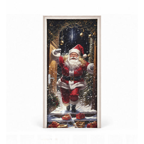 Versierde kerstdeurhoes, deurstof 90x220 cm, 8 patronen, kerstdecoratie met digitale print