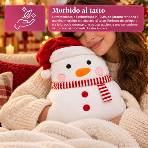 Kerstkussen met plaid van 60x90 cm en handwarmer 3-in-1, verkrijgbaar met 3 personages