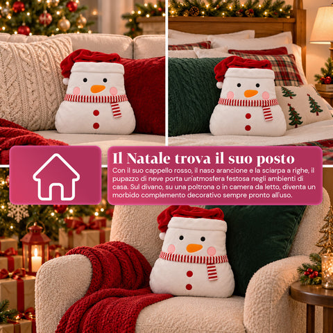 Kerstkussen met plaid van 60x90 cm en handwarmer 3-in-1, verkrijgbaar met 3 personages