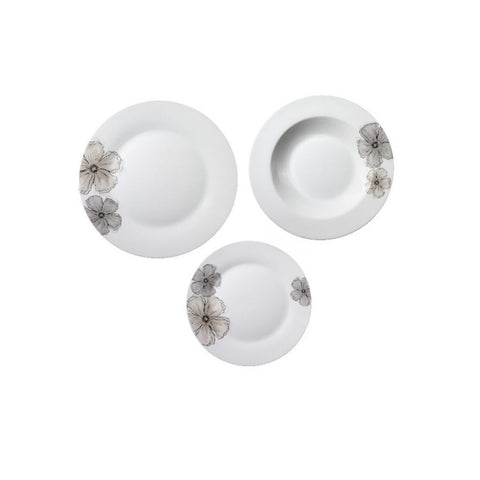 avilia servizio 18 piatti tondi con decoro gris in porcellana ean 8056897151846
