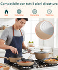 Batteria da Cucina Completa 13 Pezzi in Vari Colori con Mestoli Inclusi