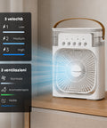 Ventilatore Portatile Ricaricabile Usb Nebulizzatore Serbatoio 600ml con Batteria Litio