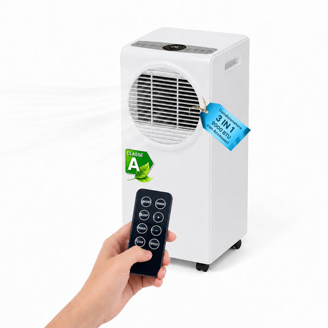 Draagbare 3-in-1-airconditioner 9000 BTU van ABS met afstandsbediening (klasse A, R290), 950 W + timer