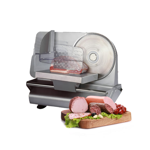 Keukenbijlmachine voor vleeswaren, brood en kaas met verschuifbare slede