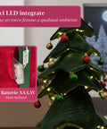Albero di Natale Estensibile 90 cm – Con Luci e Base Pacco Regalo