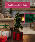 Albero di Natale Estensibile 90 cm – Con Luci e Base Pacco Regalo