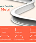 Binario Tenda Soffitto Flessibile 5m con Supporti, Ganci e Rulli
