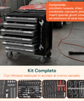Cassettiera per Officina con Utensili Professionali e Struttura Robusta su Ruote