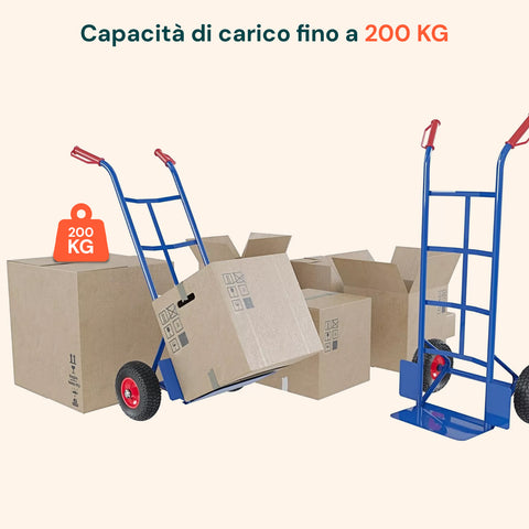 Carrello robusto e durevole in acciaio tubolare con verniciatura a polvere resistente alla corrosione, qualità professionale garantita