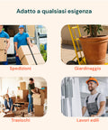 Carrello adatto a qualsiasi esigenza: spedizioni, giardinaggio con vasi, traslochi domestici e lavori edili professionali, versatile e resistente