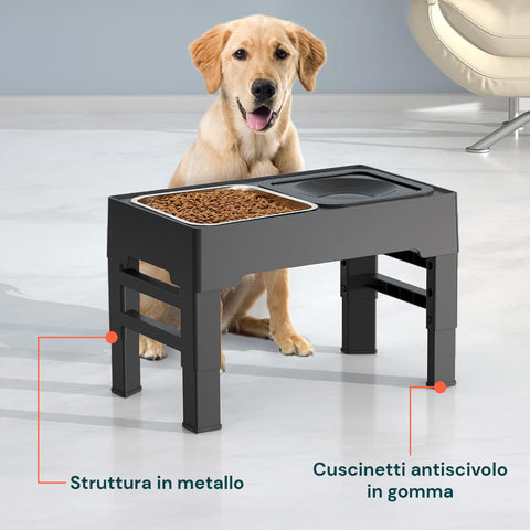 Ciotole Regolabili Perfette per Tutti i Cani - da 8,7 a 28,8 cm di Altezza