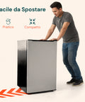 Freezer Monoporta 80 Litri con Apertura Frontale e Design Bicolore Argento/Nero