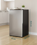 Freezer Monoporta 80 Litri con Apertura Frontale e Design Bicolore Argento/Nero