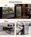 Freezer Monoporta 80 Litri con Apertura Frontale e Design Bicolore Argento/Nero