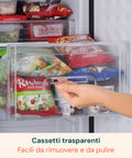 Freezer Monoporta 80 Litri con Apertura Frontale e Design Bicolore Argento/Nero