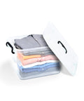 Contenitore In Plastica Trasparente Con Coperchio E Ruote 85l