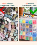 Organizer in Plastica a 5 Livelli con Maniglia e Scomparti Rimovibili