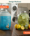 Dispenser Bevande in Vetro 8L con Rubinetto in Alluminio