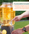 Dispenser Bevande in Vetro 8L con Rubinetto in Alluminio