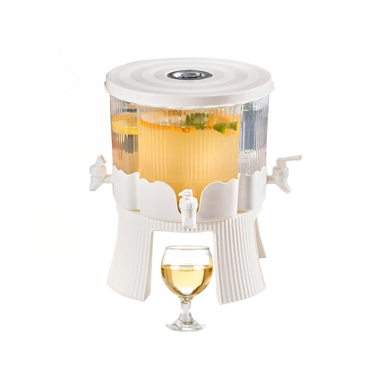 Dispenser Rotante 360° per Bevande 6L Totali con 4 Scomparti e Base Resistente