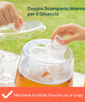 Contenitore bevande Avilia con doppio scomparto interno per ghiaccio, mantiene le bibite fresche più a lungo, funzione pratica
