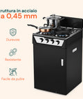 Cucina a Gas 4 Fuochi con Vano Portabombola – Per Interni ed Esterni