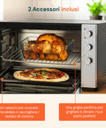 Forno Elettrico Ventilato 70L Acciaio Inox con Timer e Termostato