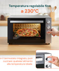 Forno Elettrico Ventilato 70L Acciaio Inox con Timer e Termostato
