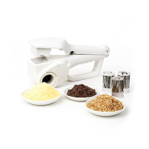 Grattugia elettrica ricaricabile con 3 trafile in acciaio inox, senza fili con ricarica USB per grattugiare formaggi, cioccolato e verdure