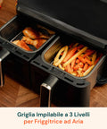 Griglia Airfryer 3 Livelli Rotonda e Rettangolare in Acciaio Lavabile