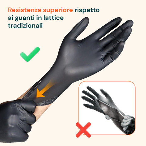 Guanti Nitrile Neri Senza Polvere – Set 100/1000 Pz Taglia M/L