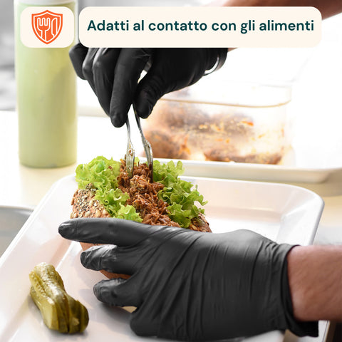 Guanti Nitrile Neri Senza Polvere – Set 100/1000 Pz Taglia M/L