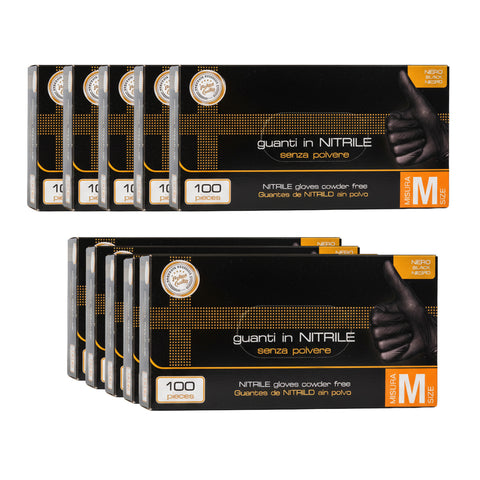 Guanti Nitrile Neri Senza Polvere – Set 100/1000 Pz Taglia M/L